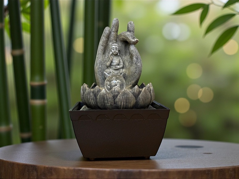 Fuente Mano Buda c/led 20 cm 920C