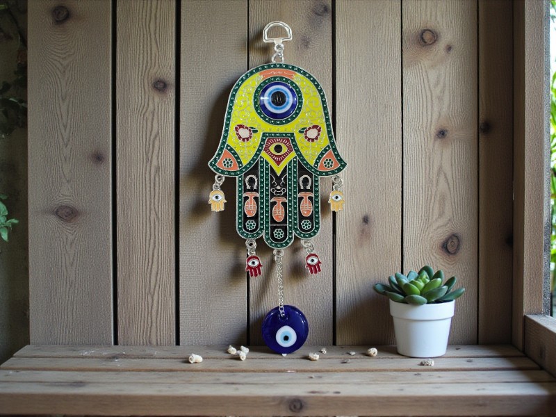 COLGANTE OJO TURCO HAMSA D7-018